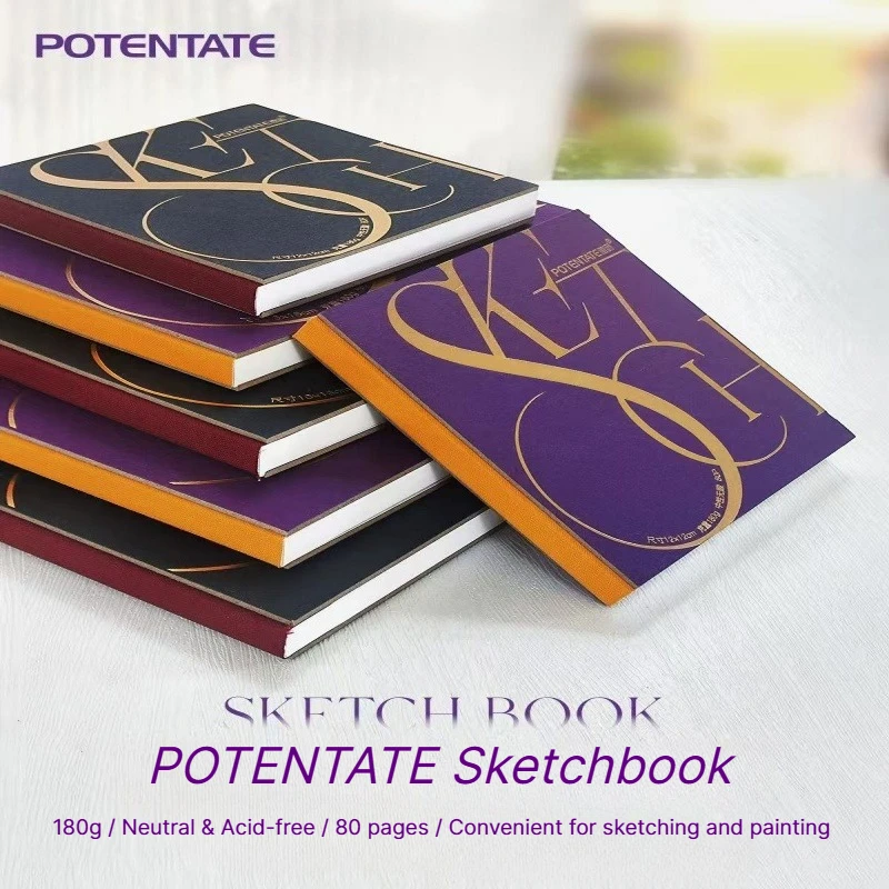 40 Sheets POTENTATE Minimalist 180g Glue-bound Sketchbook,  Ink-resistant, Suitable For Art Students' Drawing And Sketching.