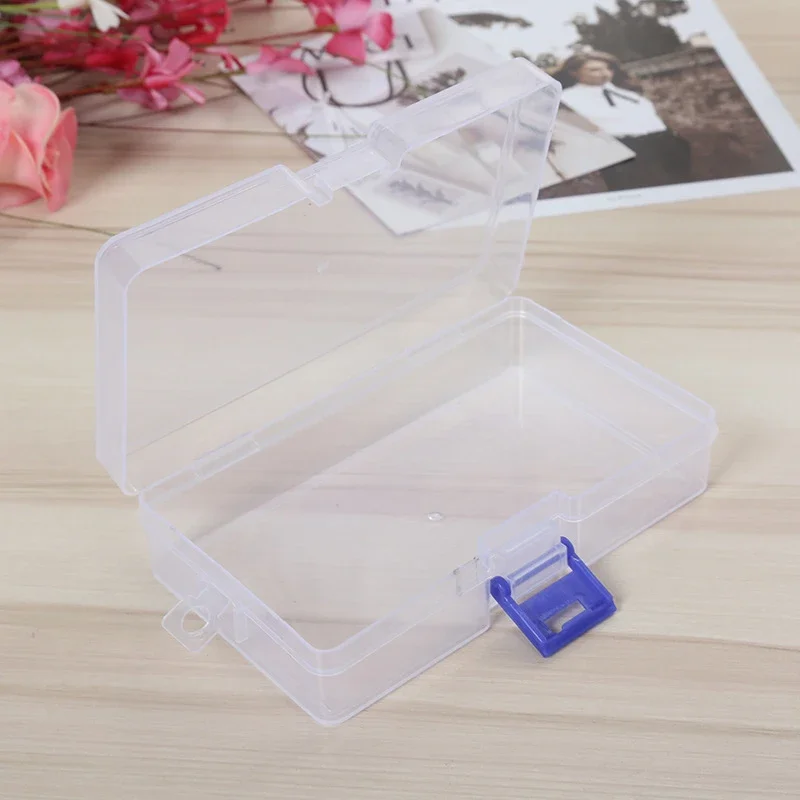 Clear Lidded Plastic Storage Box Jewelry Display Box Trifles Parts Tools Screw Case Beads Container Portable Table Organizer USE