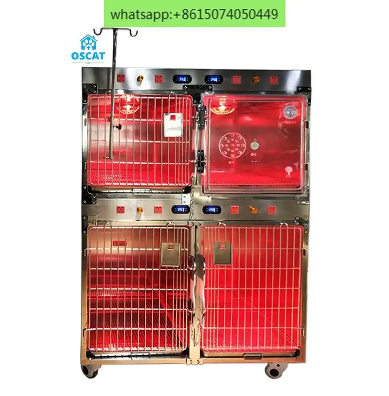 Veterinary Pet Intensive Care Unit Cage Animal Pet with Temperature Control and Oxygen