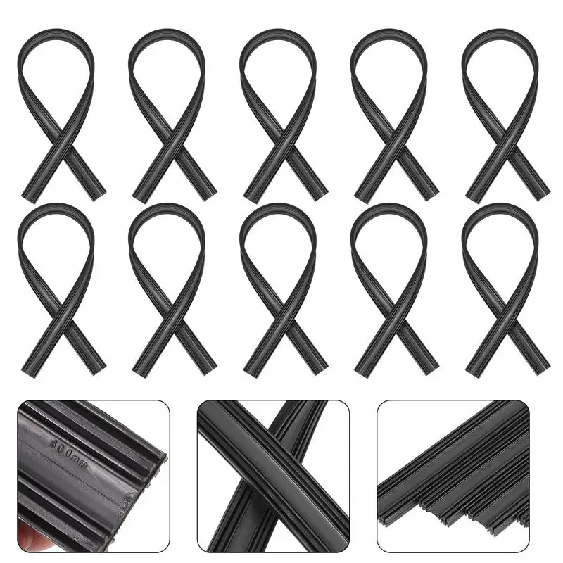 

10pcs 6mm Windshield Wiper Refills Silicone Frameless Wipers Insert Rubber Strips for Car Auto Boneless Wipers