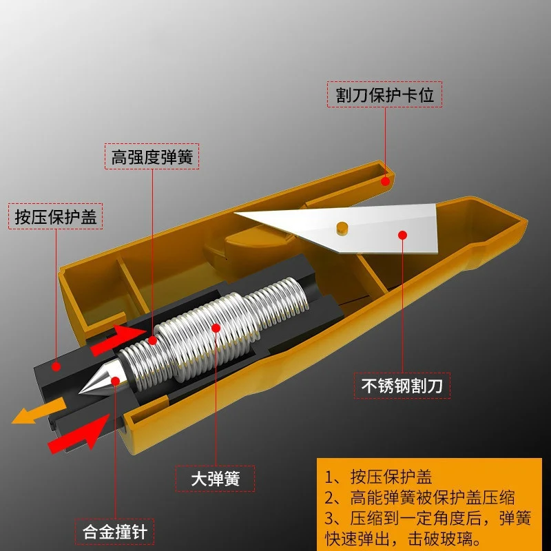 Car Safety Hammer Portable Window Breaker Escape Device Break The Window Emergency Easy To Carry