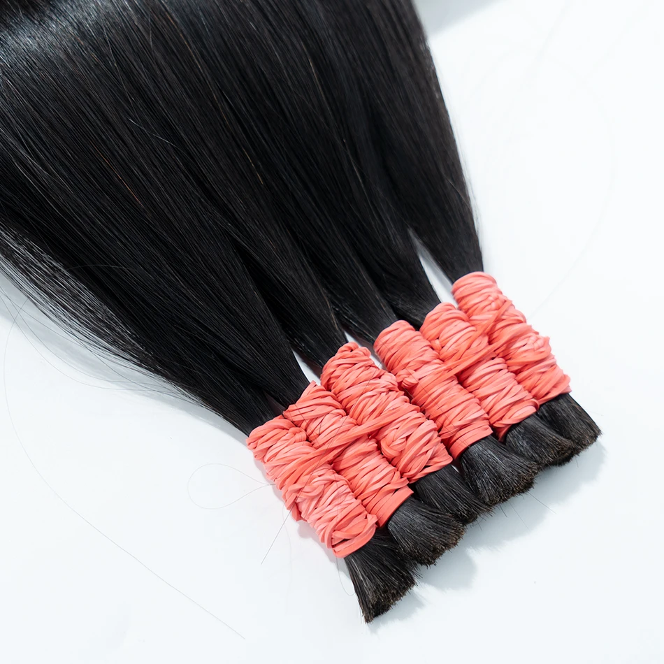 Maxhair ไม่มี Weft Human Hair Extension Virgin Human Hair ตรง 10A Bulk ทอผ้าสําหรับ Braiding 100% ที่ยังไม่ได้ประมวลผล 50g