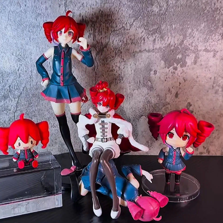 Kasane Teto Twin-Tail Anime Girl Figure Set – 4PCS PVC Collectible Dolls with Two Poses, Cute Character Statues for Desktop Deco