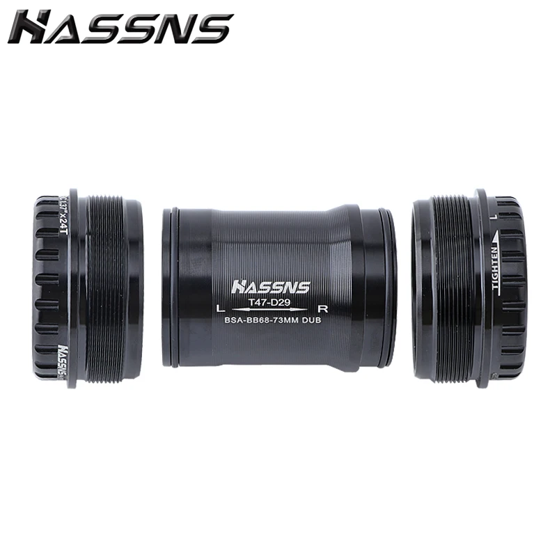 

HASSNS T47 Aluminum Alloy Bicycle Bottom Bracket BSA MTB DUB Hollowtech Ceramic BB 68-73MM for Enhanced Cycling Performance
