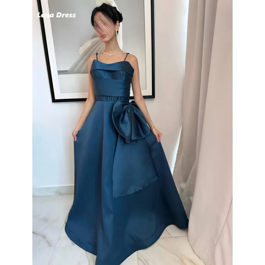 

Lena Evening Dresses Satin Wedding Dress Elegant Party Dresses Woman Spaghetti Straps Line A Custom Made Ground Length Prom