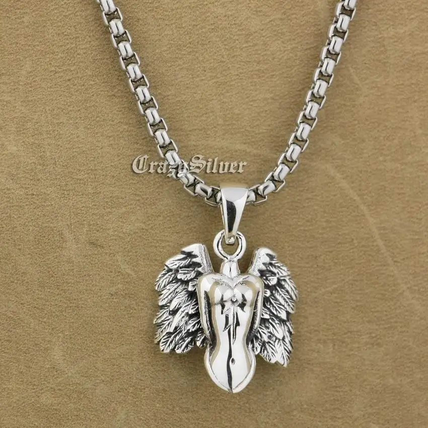 

Charm Tiny 925 Sterling Silver Naked Angel Wing Pendant 9S015
