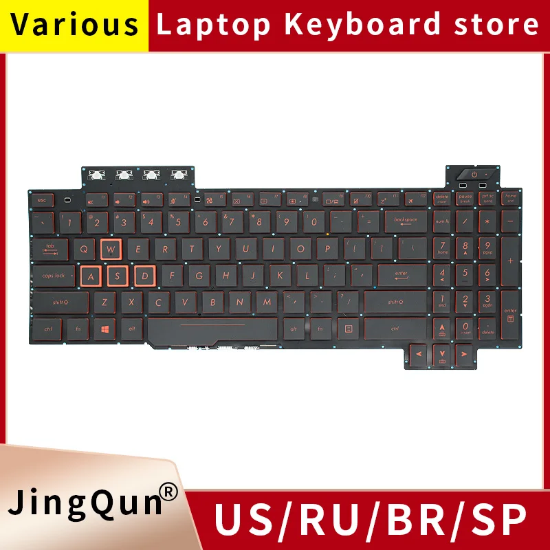 

New US Russian Laptop Keyboard With Backlight For Asus TUF FX80 FX504 FX80G FX80GD FX504G FX504GD FX504GE FX80GE FZ80G FX505