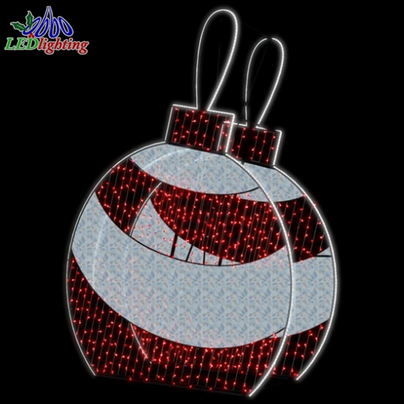 Outdoor 3D Globe Motif LED Lights, impermeável, pendurado Street Tree Decoração, personalizado