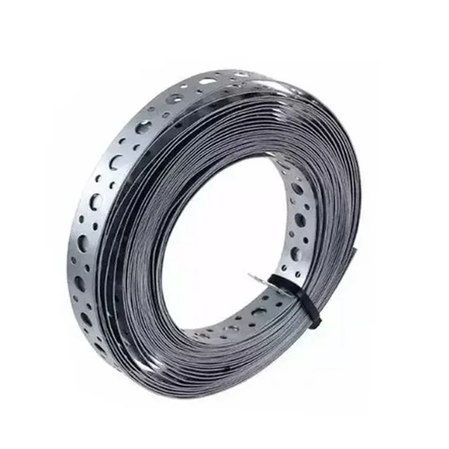 NEW First steel 16mm 19mm 32mm packing punched perforated galvanised steel band strap with holes prices