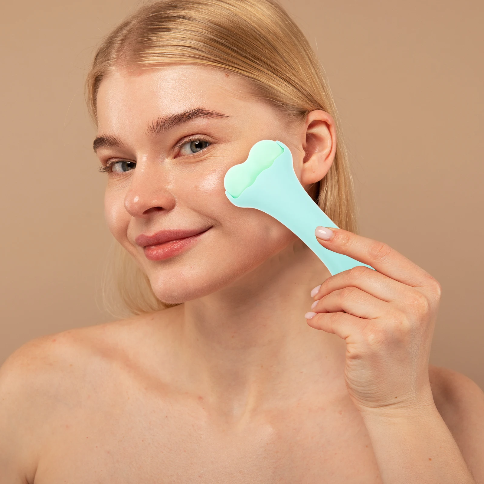 

Double-Head Ergonomic Portable Beauty Instrument Women Green Massager Manual Skincare Device Beauty For Lady Facial Skin Care