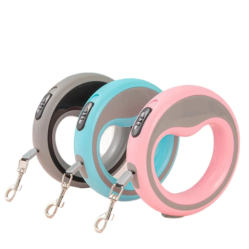 Einziehbare Hundeleine, Robuste Ausziehbare Hundeleine aus Starkem Nylonband, Einhand-Bremssperre, Verwicklungsfreies Design für Kleine Hunde