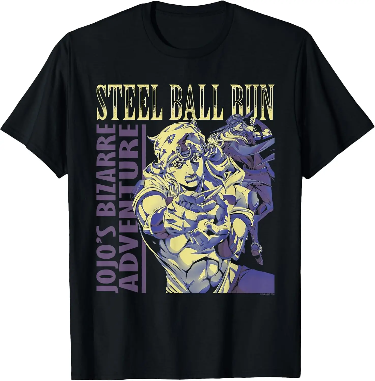 Steel Ball Run Johnny And Gyro Horse Racing Anime T-Shirt Fashion Unisex Graphic Pattern T‑Shirt Casual Daily Wear Crew Neck Short Sleeve Soft Cotton Unique Design Tee Tops For Men Women.
