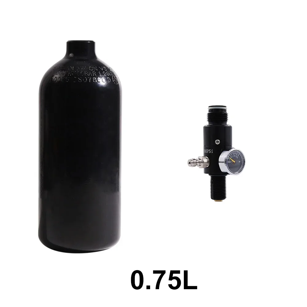 TUXING 4500Psi 300Bar 0.75L 48ci Aluminum Cylinder High Pressure Tank HPA Tank with Regulator Valve G5/8