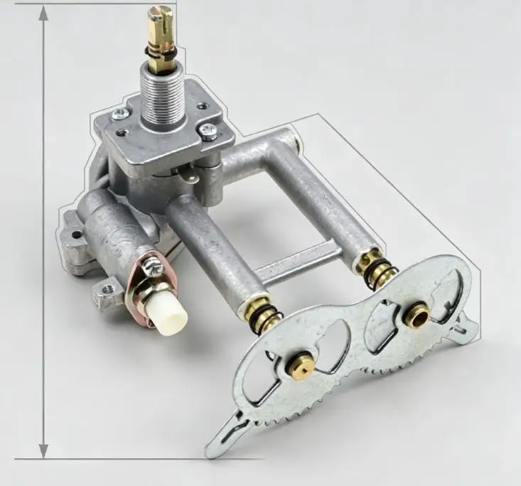 Left Direction Gas Stove Thermocouple Switch Assembly Single Needle Valve Stainless Steel 40x90x52mm For Ignition Control Replac