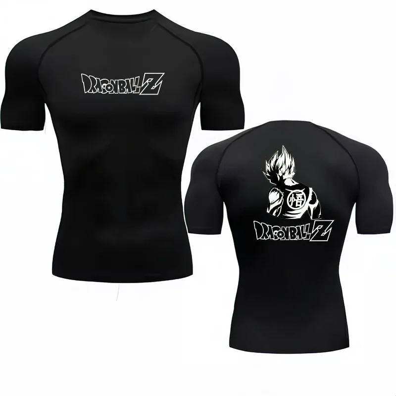Bandai Dragon Ball Z Men T-shirt Goku Print Compression Fitness Gym Quick Dry Sport T Shirt Comfortable Breathable Streetwear