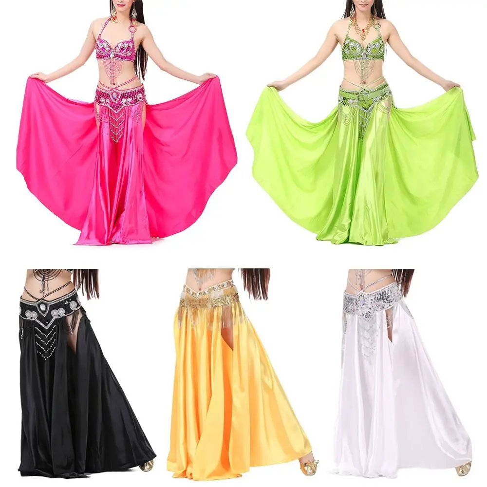 Fashion Chiffon Dancing Skirt Shining Tassels Belly Dance Skirt Sun Skirt Bohemian Belly Dance Accessories Women