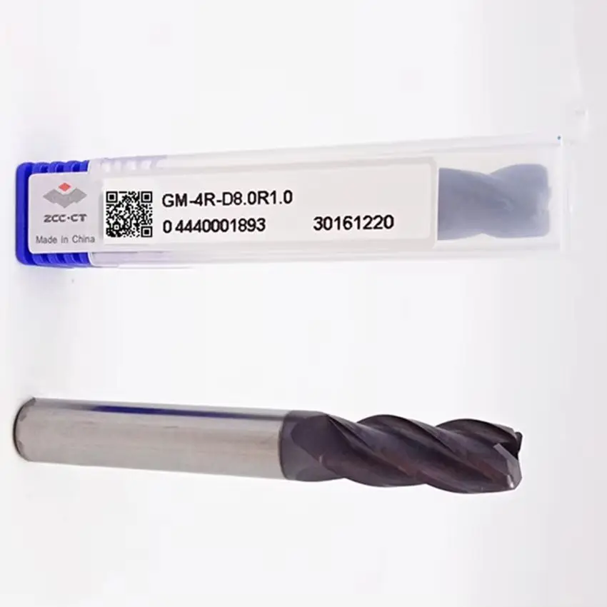 

GM-4R-D8.0R0.3 ZCC.CT Четырехгранная циркулярная дуговая концевая фреза D8.0R0.3*8*20*60 4F Концевые фрезы с закругленными углами 4 канавки