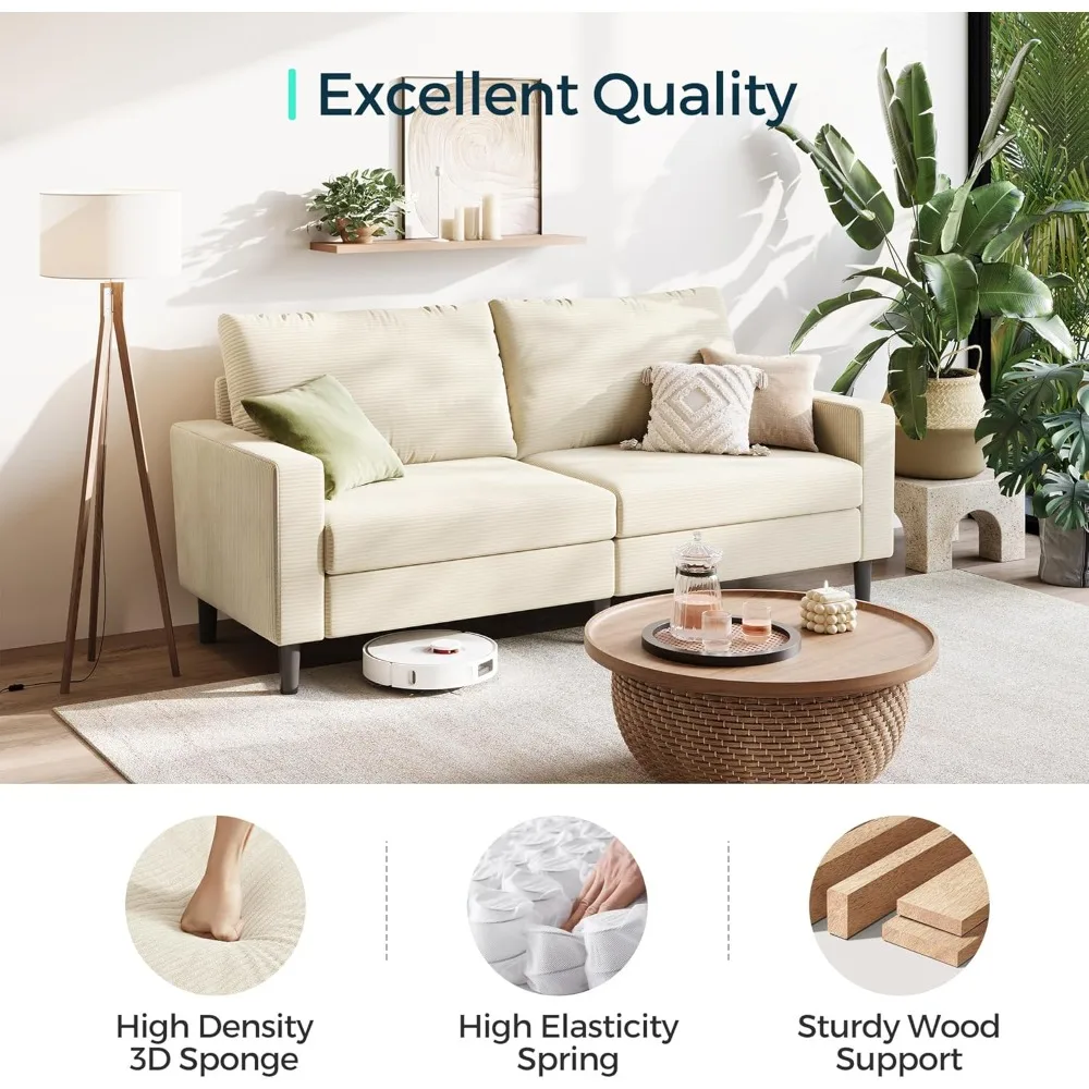 

Living Room Sofas, Loveseat Sofa Couch Adjustable Seat Depth Design 2-Seater Soft Sofa for Living Room Bedroom Apartment Office