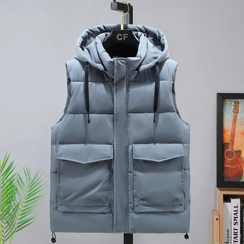 Men Vests Winter Sleeveless Jacket Cargo Boys Hoodies Thick Men\'s Clothing Plus Size 6XL 7XL 8XL Warm Male Waistcoat