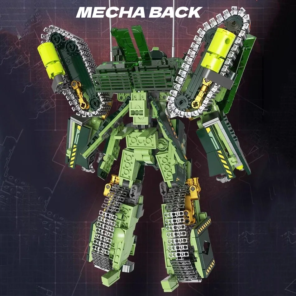 Originele Longyuan Heavy Armor Bouwstenen Transformeerbare Tank naar Armored Warrior Mecha Model Creatief Speelgoed Voor Kinderen Geschenken