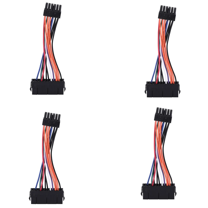 Caliente TTKK 4X PSU ATX 24Pin hembra a 12Pin macho fuente de alimentación Cable con funda 18AWG Cable para Acer Q87H3-AM Q87H3 AM placa base