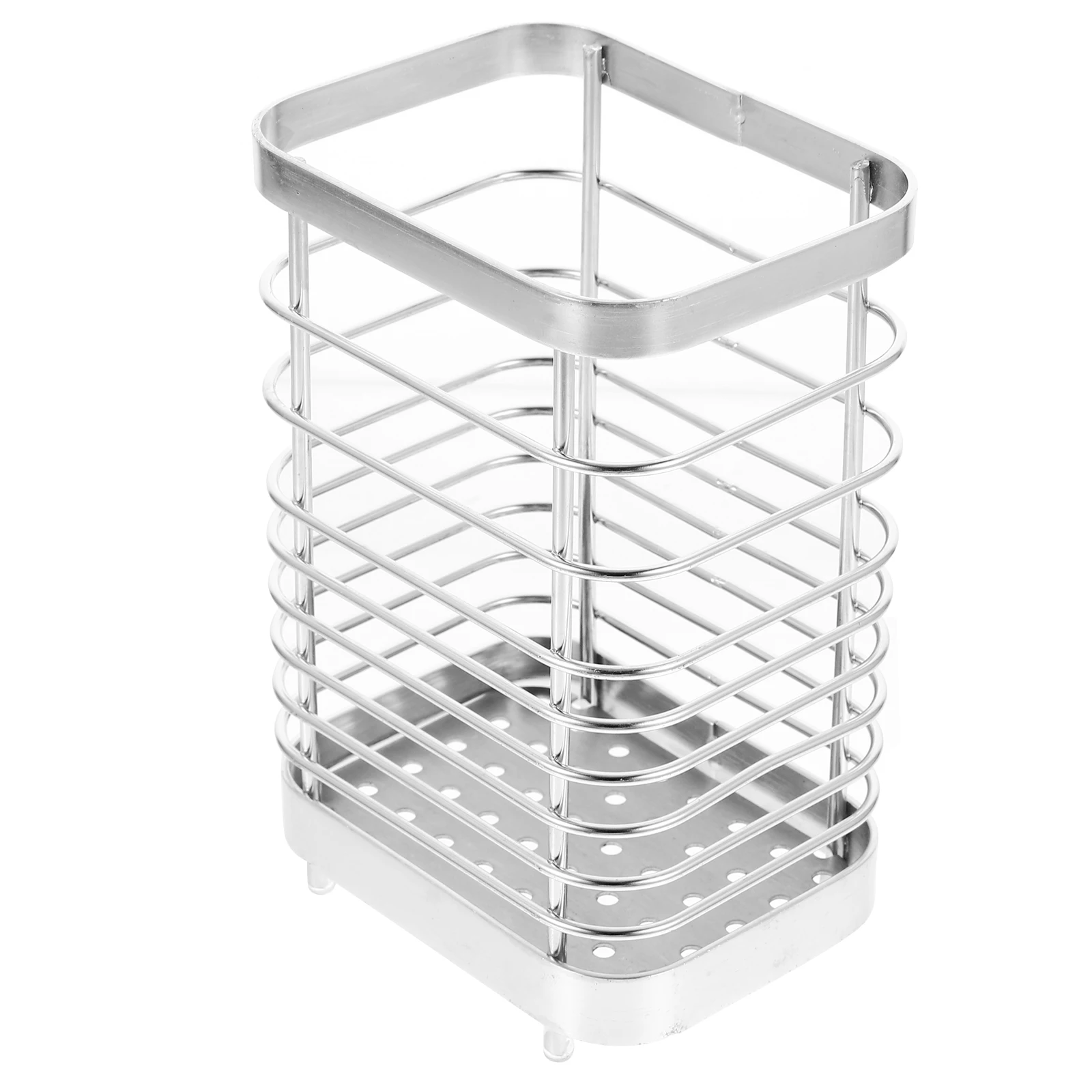 

Stainless Steel Chopstick Holder Large Size Silver Utensil Drying Rack Kitchen Tool Storage Compact Design Drainage Holes Easy