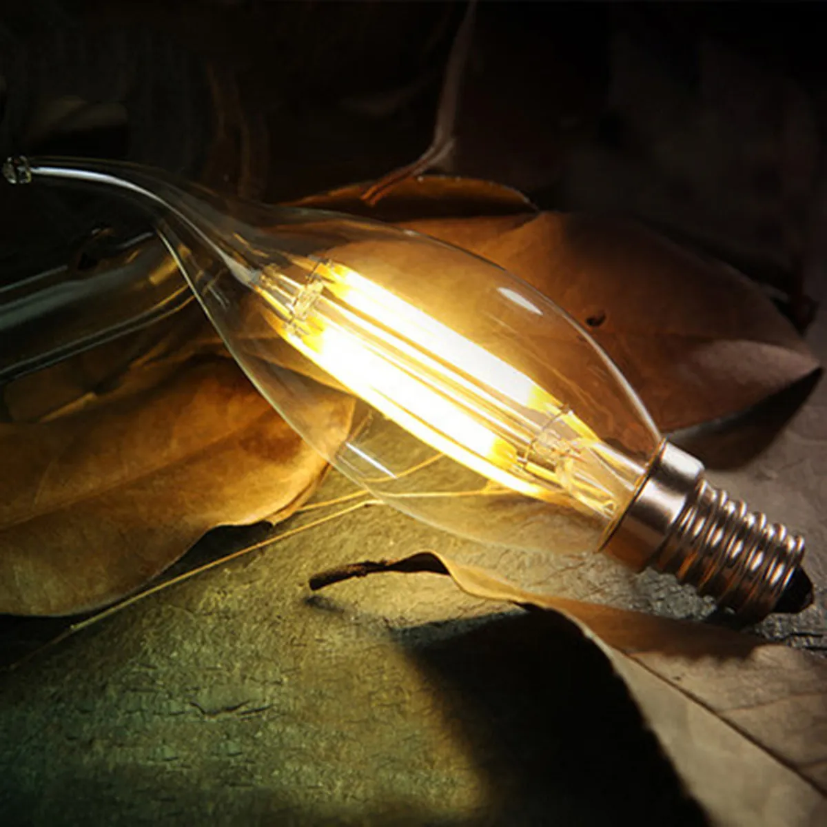 

3Pcs 4W E14 LED Filament Flame Bulb Warm White 2700K Vintage Edison Style for Chandeliers Pendant Lights Wall Sconces Bar