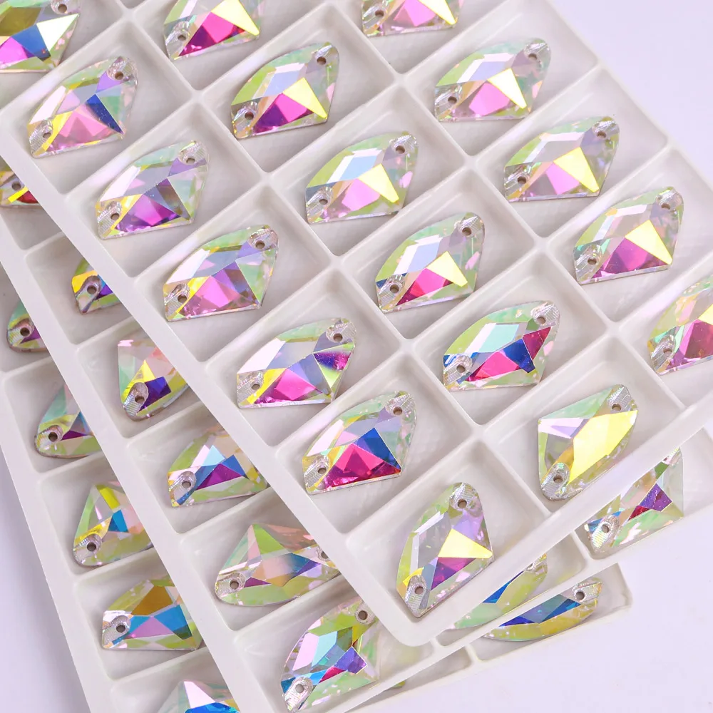 Various Shaped Crystal AB Series Sewing Rhinestones Top Quality Glass 2 Holes Crystal For Garmnet &Wedding Dress DIY Decoration