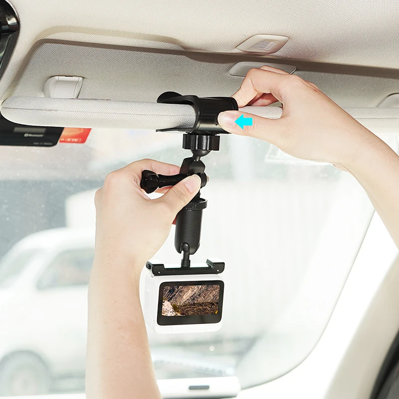 Camera Car Sun Visor Mount for DJI Pocket 3/Action 5 Pro/GoPro/Insta360 Ace pro Accessories Vlgo Video Bracket