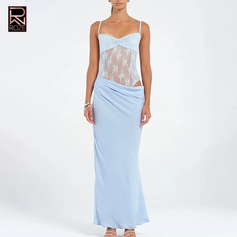 シアープリーツホルタードレス - 滑走路やパーティー用のフリル裾付きの女性のセクシーなハイスリットガウン