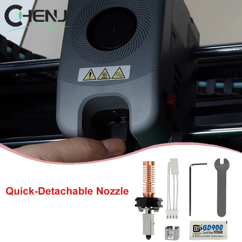 

Для Flashforge Adventurer 5M комплект сопел, обновленная головка Hotend, быстросъемная насадка AD5M, комплект сопел из твердой стали 0,4 мм