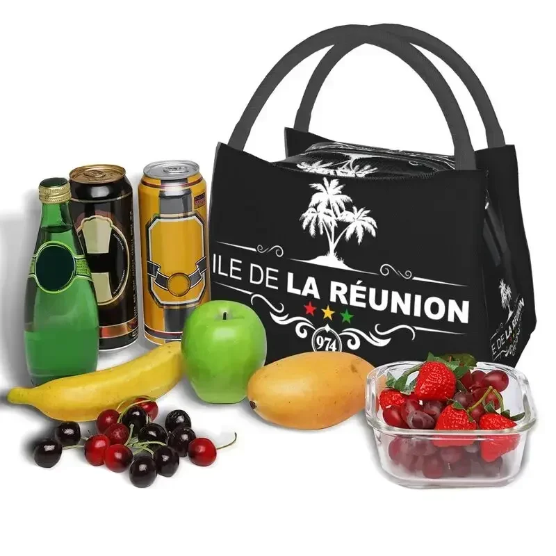 Custom Reunion Island 974 Lunch Bags Men Women Cooler Thermal Insulated Lunch Box for Office Travel