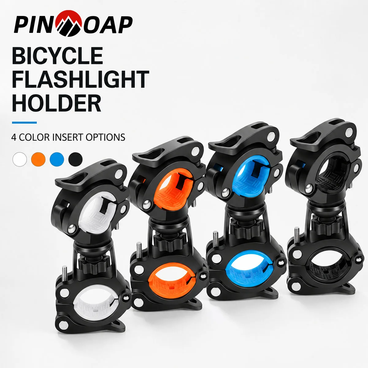 PINMOAP 1PC Bike Flashlight Holder Universal Bicycle Torch Mount Handlebar Clip Bracket Fit Road Bike Night Cycling Accessories