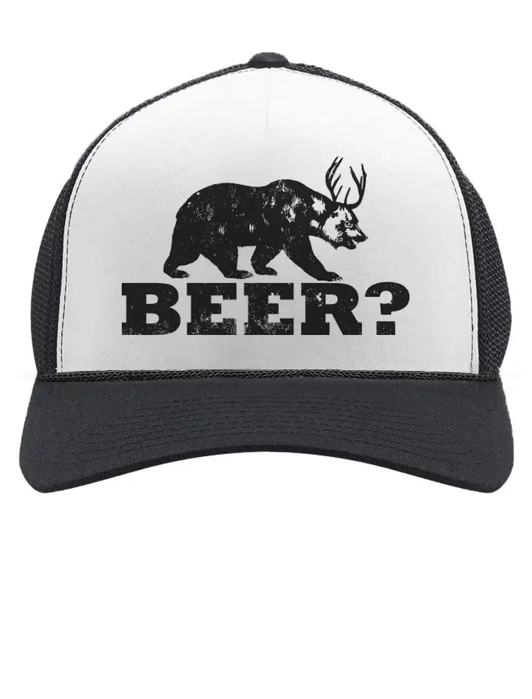 

- Deer Beer Bear - Funny Vintage Style Retro Trucker Hat Breathable Mesh Cap Soft Women Mens Baseball caps One Size for Daily