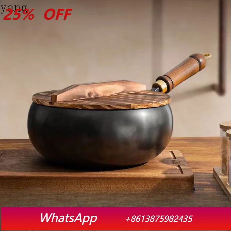 

LH big belly pot is purely hand-forged, stir-fried, mini small iron pot, household uncoated non-stick.