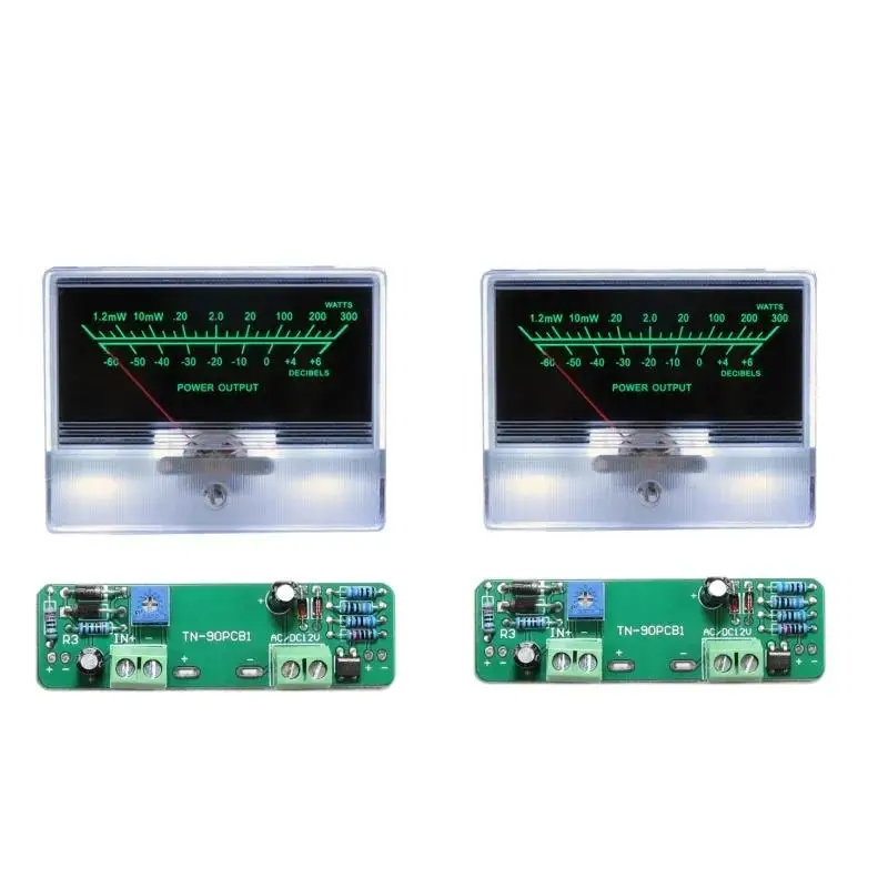 VU Level Meter Stereo Preamp tube Amplifier Board Indicator DB Preamp Audio Power Meter With Driver Backlit Pointer