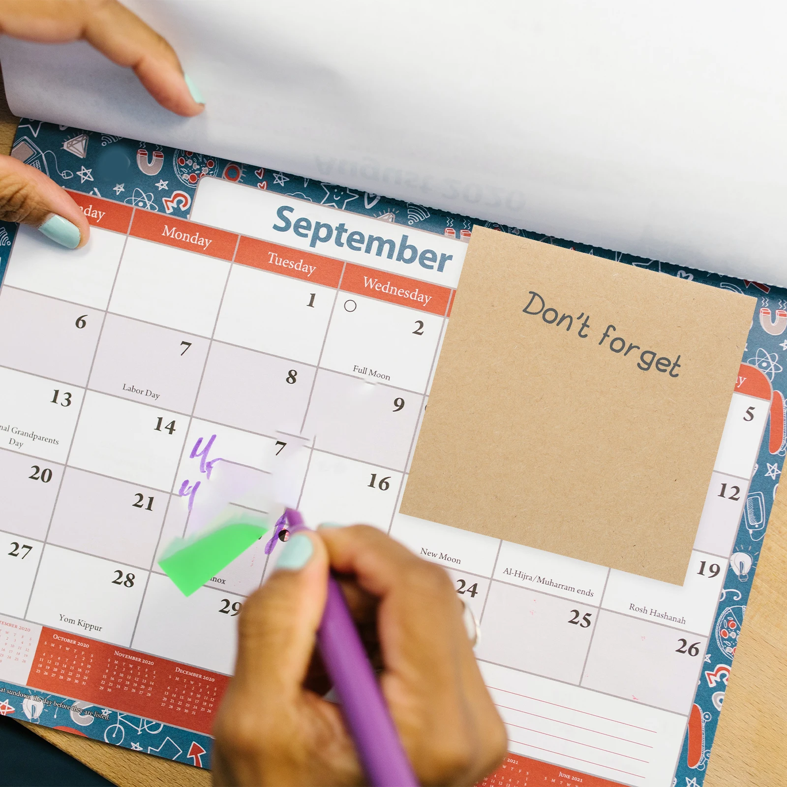 5 Books Notepad Notes Cute Sticky Memos Convenient Have Strong Stickiness