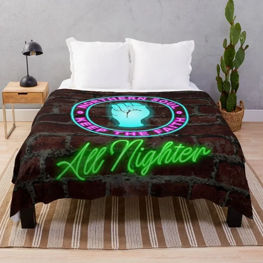 

Northern Soul Keep the Faith neon sign Throw Blanket Warm Plush Fuzzy Blanket for Living Room