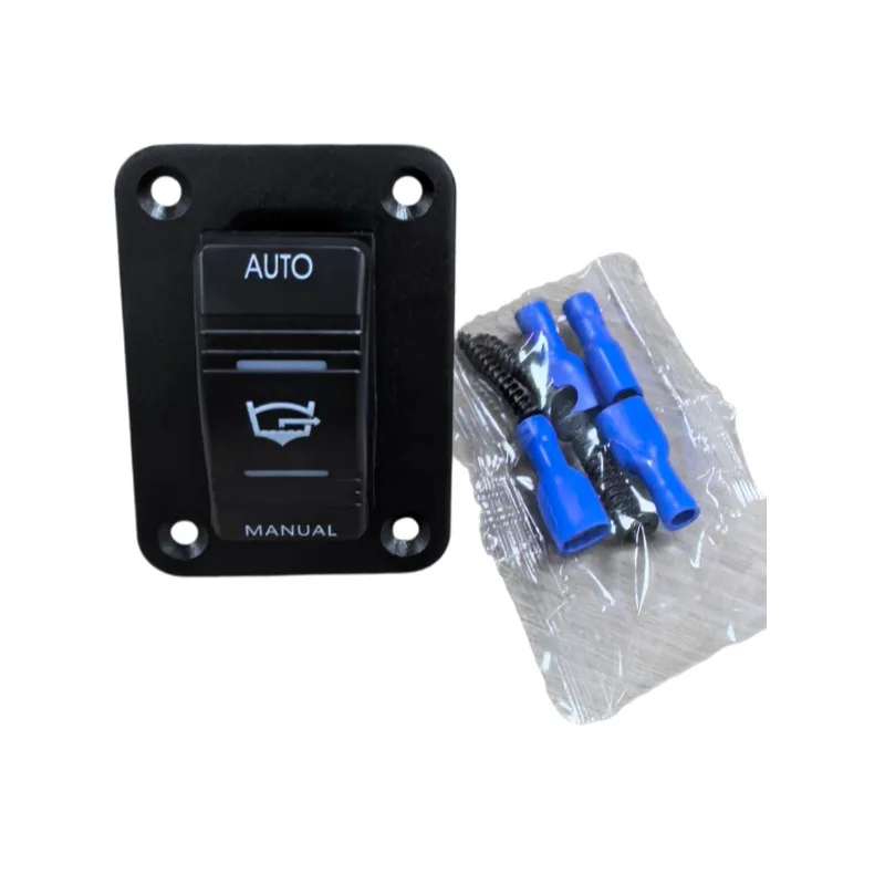 Car Wiper Controller Black Wiper Switch Panel Sturdy Aluminum Alloy ON-OFF-ON Configuration For Outdoor Driving