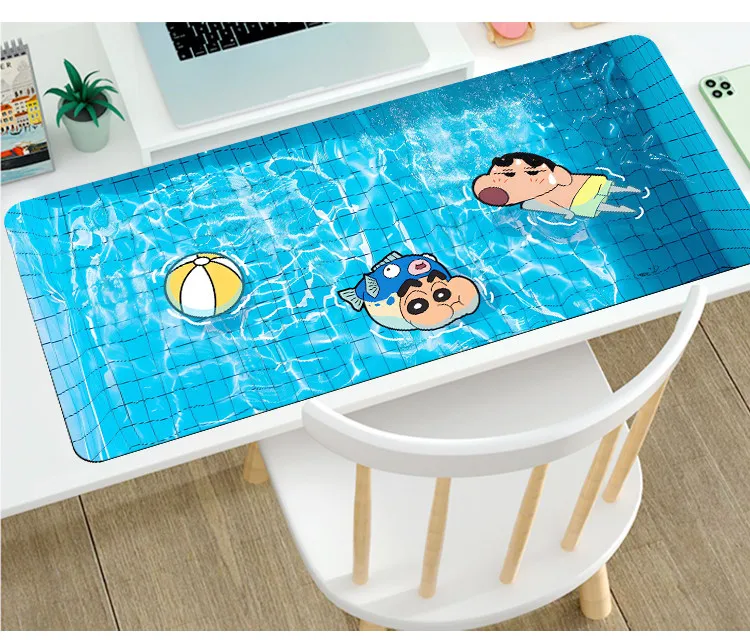 Office Computer Keyboard Pad High Definition Animation Crayon Shin-chan Leather Mouse Pad Customized Cartoon Children's Desk Mat