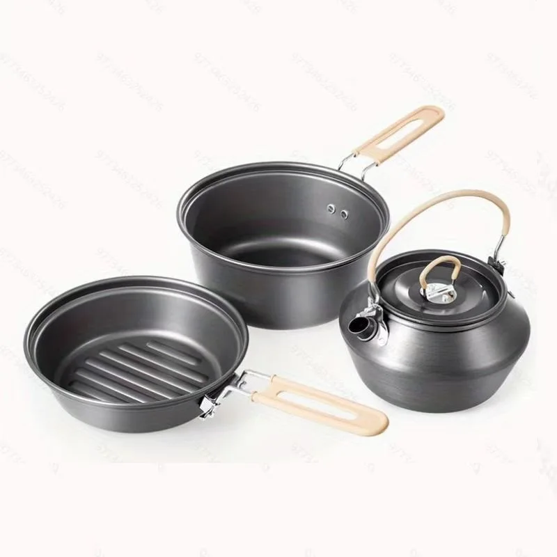 

Портативный кемпинговый кухонный набор, чайник, кофе, чайник, горшок, сковорода, посуда DS618