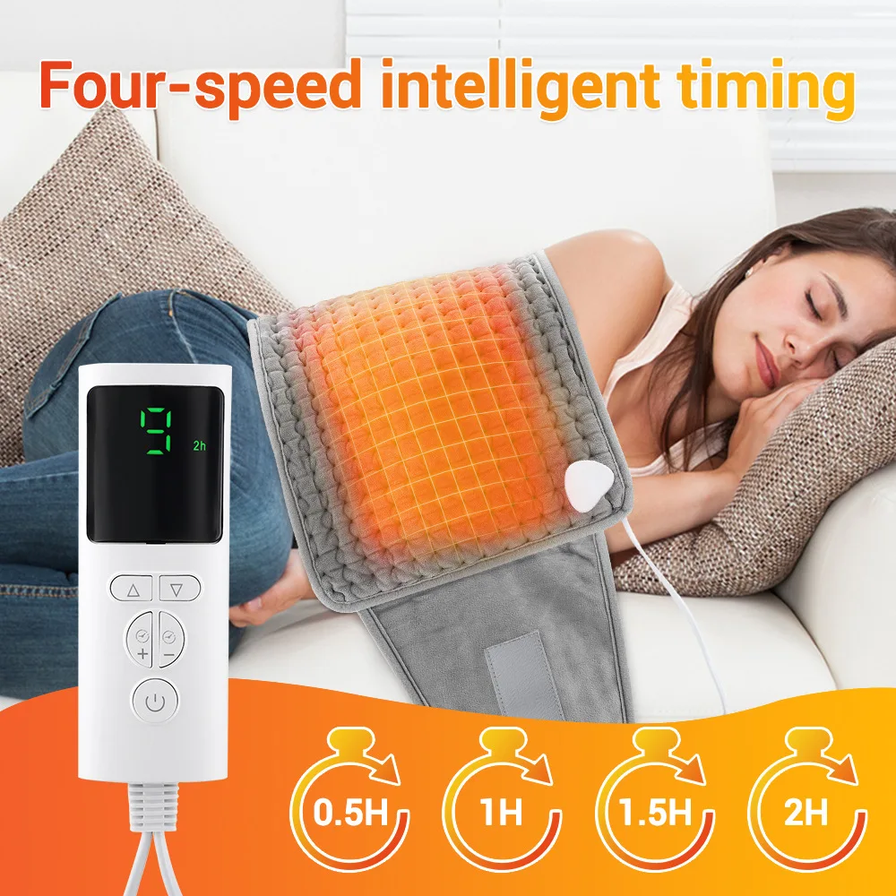 Heating Pad Waist Belt with Remote Control 9-Spead Temperature Adjustment, 4-Level Time settings,Physiotherapy Electric Blanket
