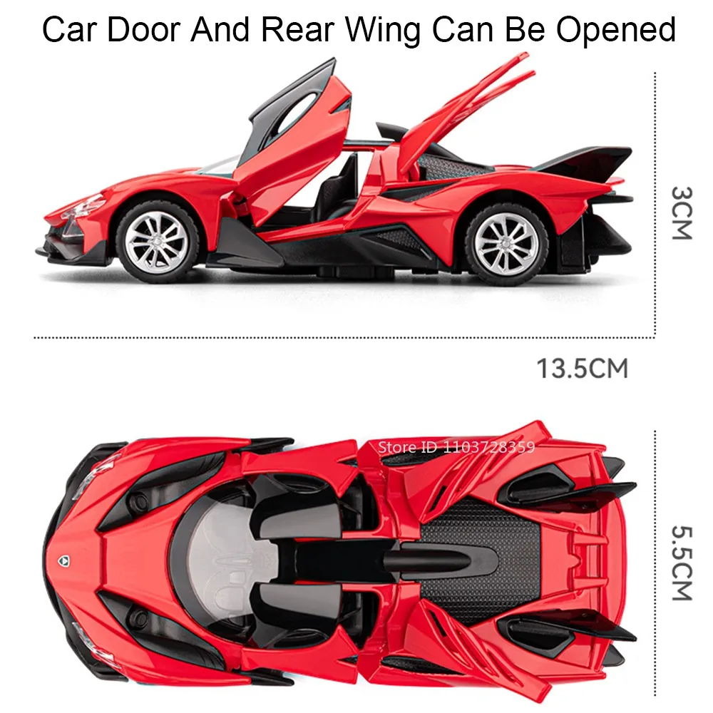 1:32 Apollo EVO M4CSL Miniature Toy Model Supercars Alloy Diecast Sports Cars Sound Light Doors Opened Pull Back for Kids Gifts