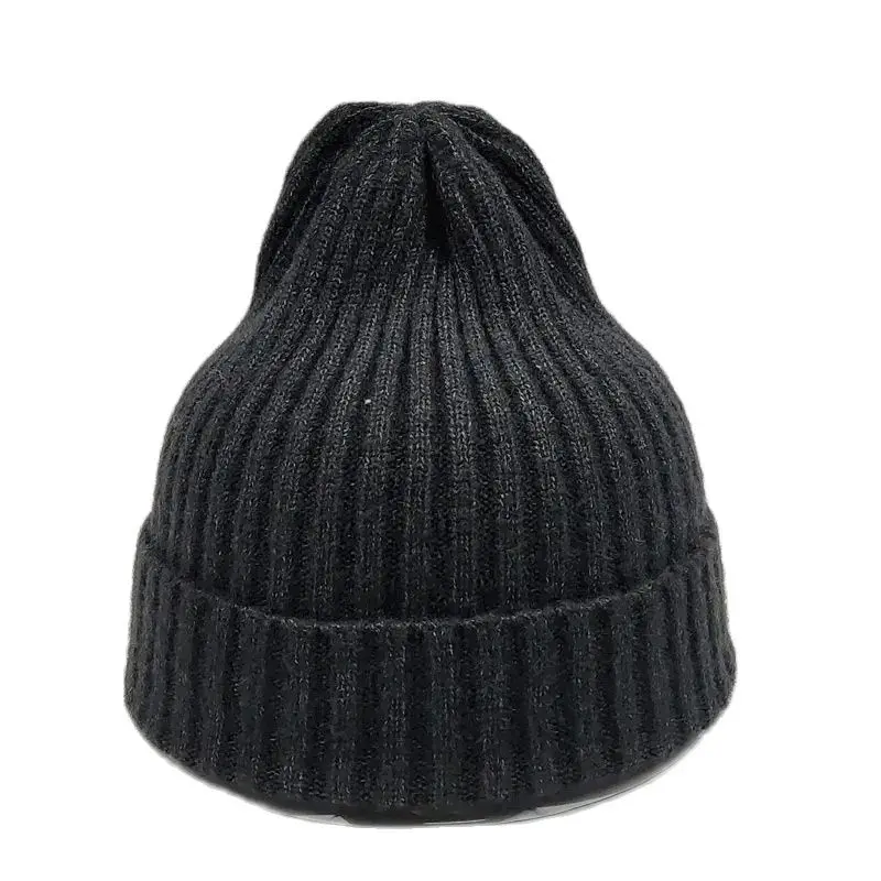 Winter Cap Knit Hat for Men Women Striped Shape Beanies Dark Green Black Blue Yellow