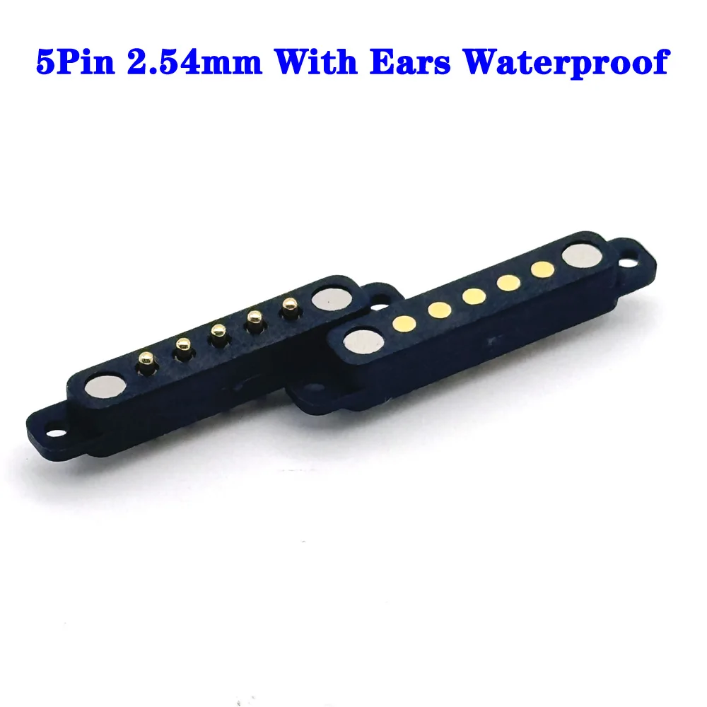 

1sets 5Pin With ears Waterproof DC Magnetic Pogo Pin Connector 1A Pogopin Male Female Spring Loaded DC Power Socket 5P