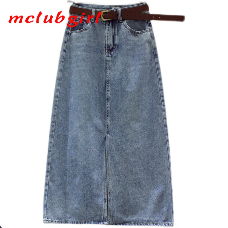 

Split-ended Denim Skirt Skirt Women's Medium and Long Spring and Summer 2025 New High-waisted and Thin Hip Skirt