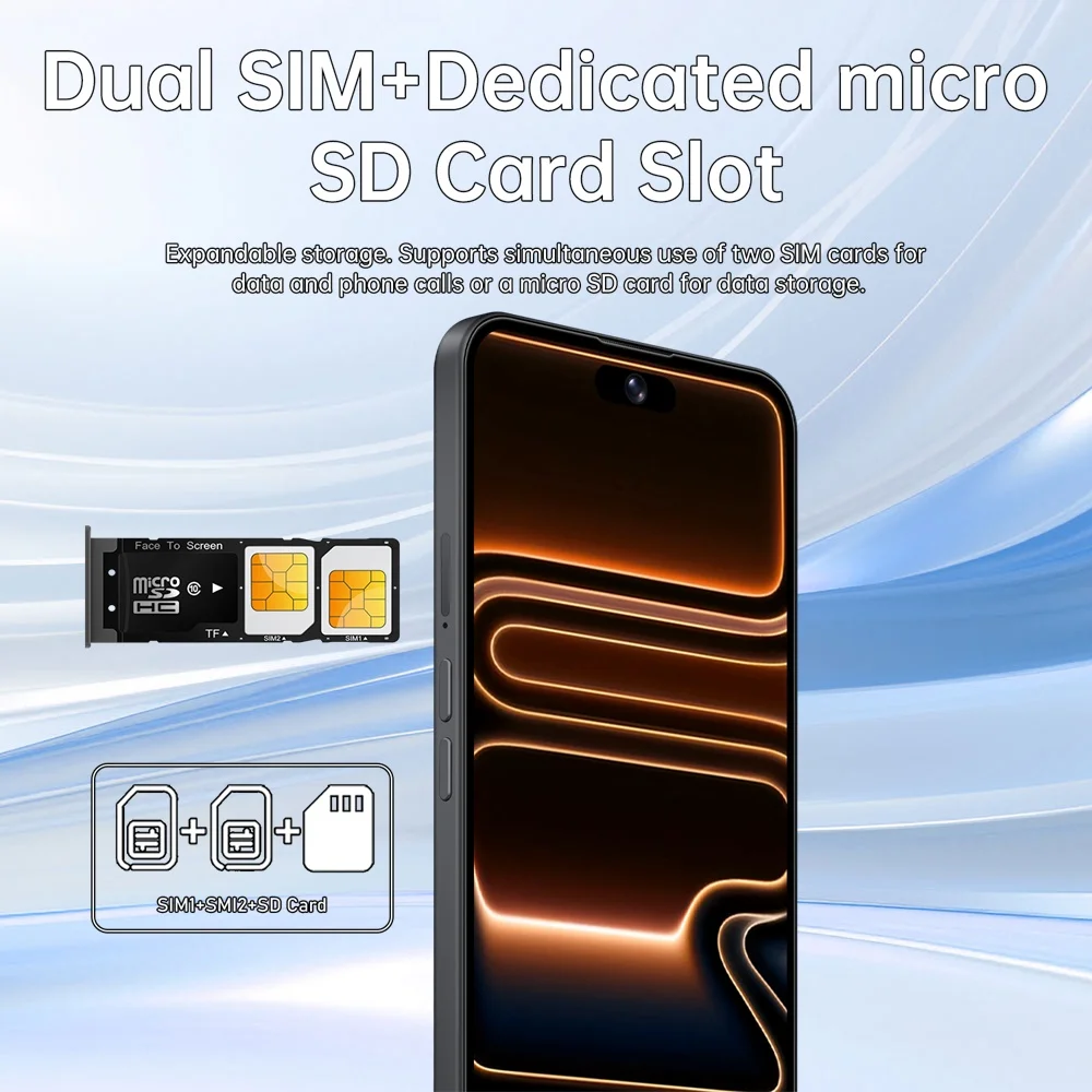 K-Touch 18 Pro Max 7.3HD Cell Phone 7800mAh Smartphone 22GB+2TB Mobile Phones 5G Dual SIM Android 15 Unlocked 16+48MP Cellphones