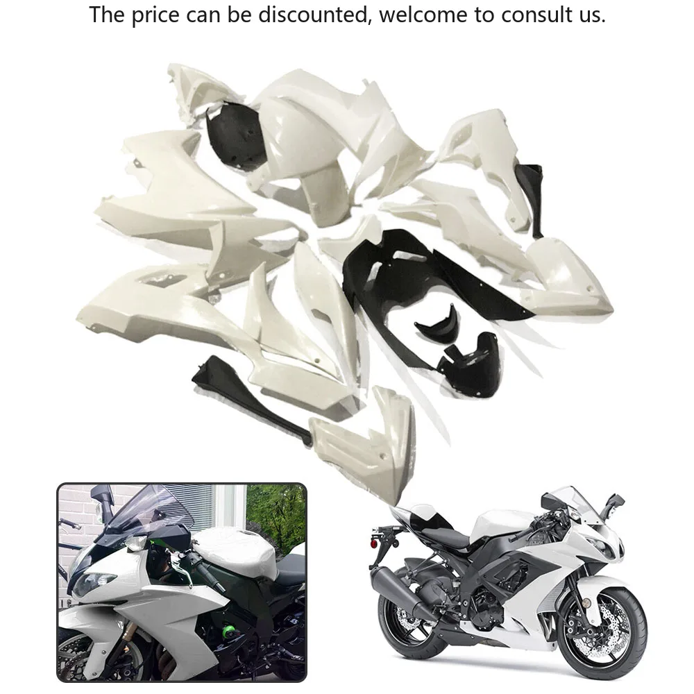 

Motorcycle Unpainted White Injection Fairing Bodywork Kit For Kawasaki ZX-10R 2008 2009 2010