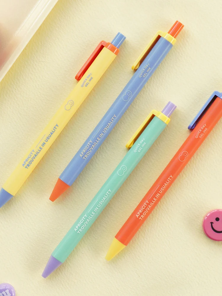 

Korea Color-Block Pen 0.38mm Black Ink Gel Pen Smooth Writing Quick-Dry Retractable Student pen
