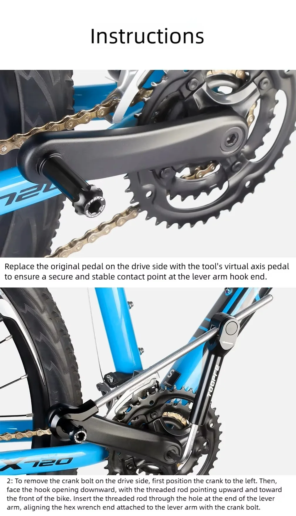 TOOPRE Fahrrad-Kurbelabdeckungs-Schraubenentferner-Set Reparaturwerkzeug für Mountainbikes 8mm 10mm Kurbelschrauben-Entfernungswerkzeuge mit statischer Kraft – Detail 9
